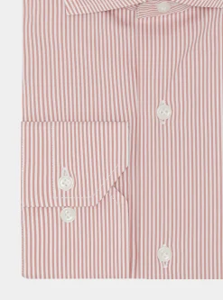 Camicia rigata in popeline stretch
