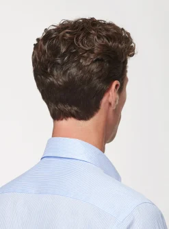 Camicia rigata in popeline stretch