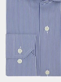Camicia rigata in popeline stretch