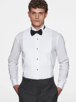 Camicia smoking diplomatica in popeline stretch