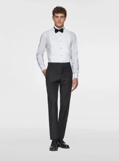 Camicia smoking diplomatica in popeline stretch