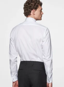 Camicia smoking diplomatica in popeline stretch