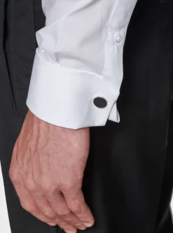 Camicia smoking diplomatica in popeline stretch