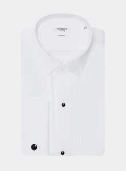 Camicia smoking diplomatica in popeline stretch