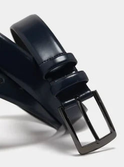 Cintura in pelle spazzolata opaca