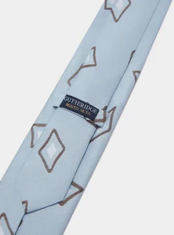 Cravatta in seta e lino fantasia geometrica