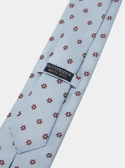 Cravatta in seta e lino stampa fiori