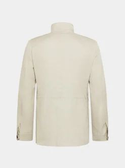 Field jacket in puro lino