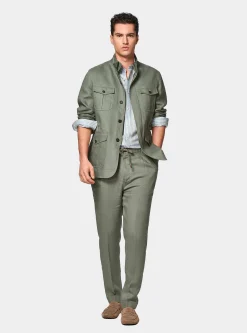 Field jacket in puro lino