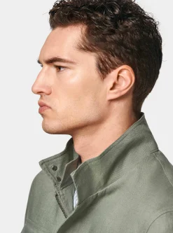 Field jacket in puro lino