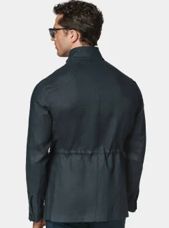 Field jacket in puro lino