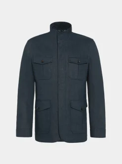 Field jacket in puro lino