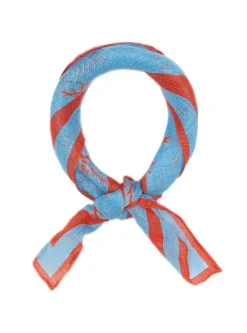 Foulard corallo in lino stampato