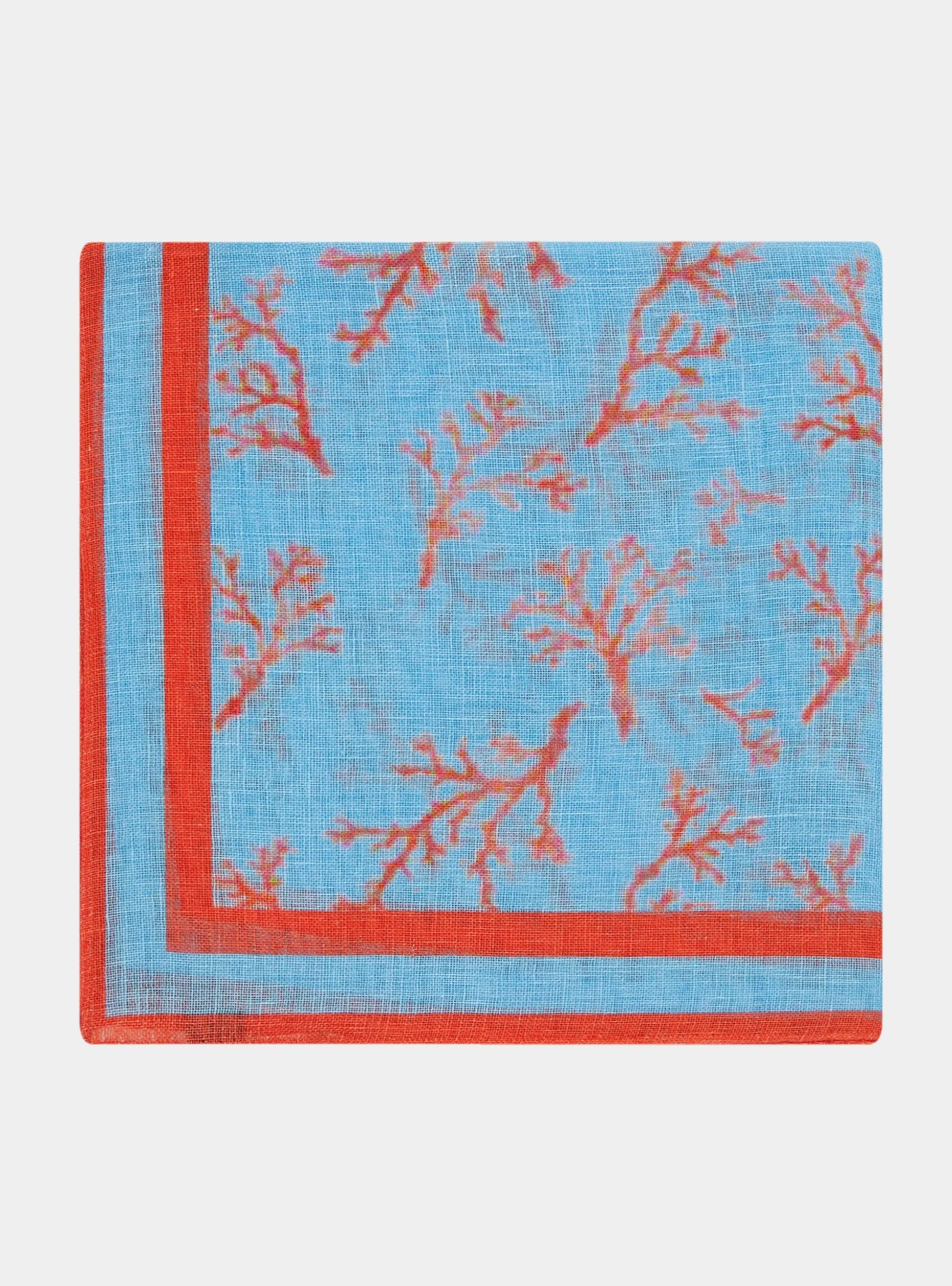 Foulard corallo in lino stampato