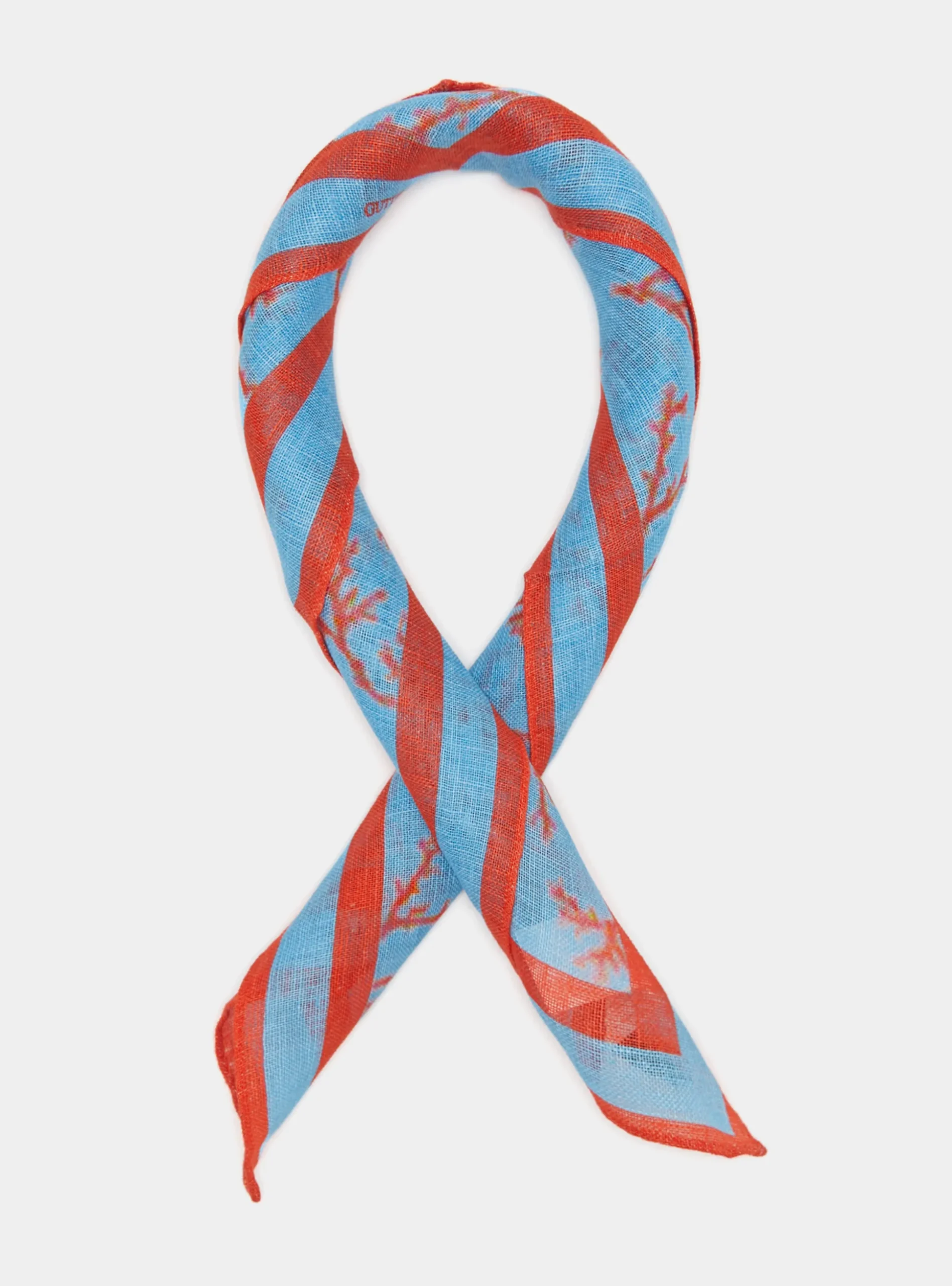 Foulard corallo in lino stampato