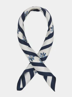Foulard floreale in seta stampata