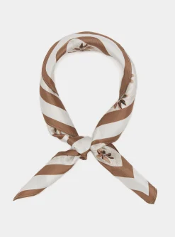 Foulard floreale in seta stampata
