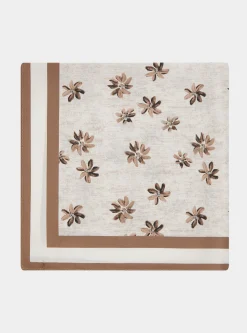 Foulard floreale in seta stampata