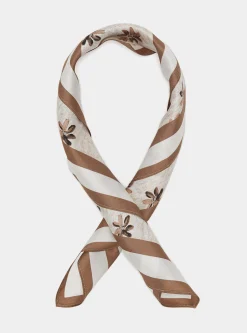 Foulard floreale in seta stampata