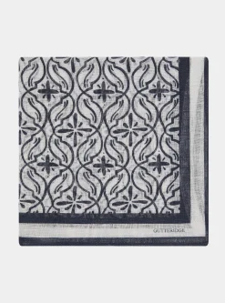 Foulard maioliche in lino stampato