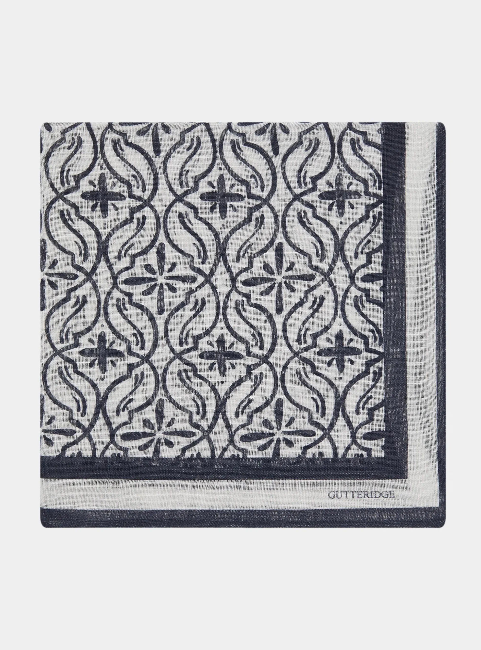 Foulard maioliche in lino stampato