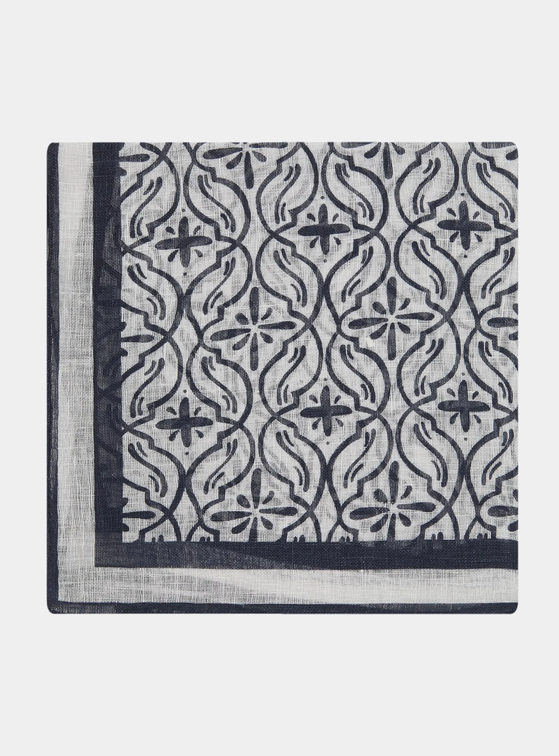 Foulard maioliche in lino stampato