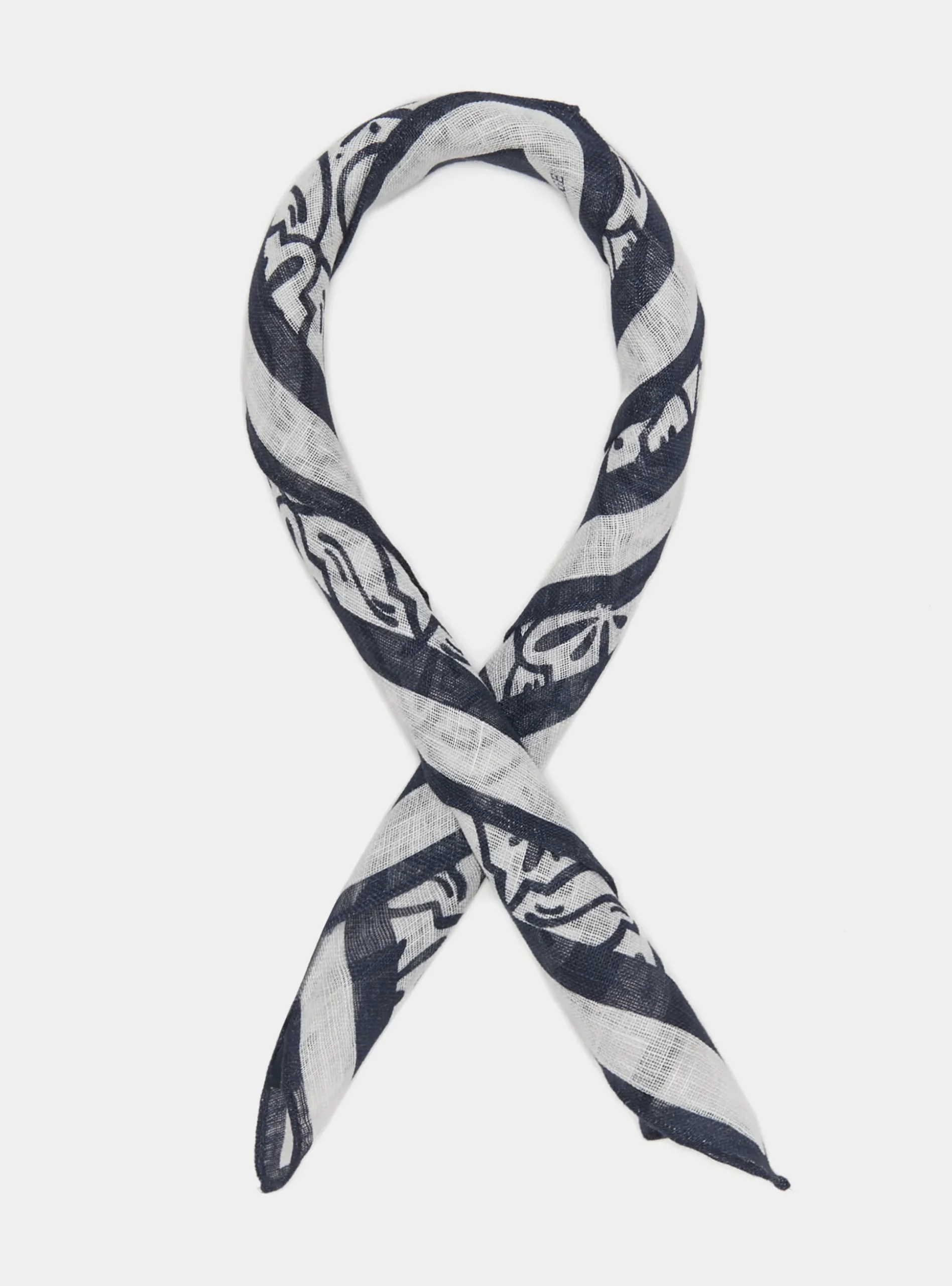 Foulard maioliche in lino stampato
