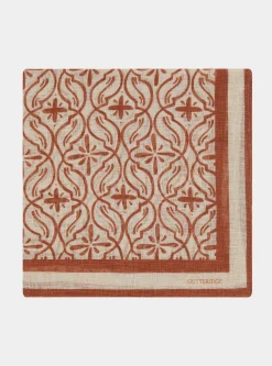 Foulard maioliche in lino stampato