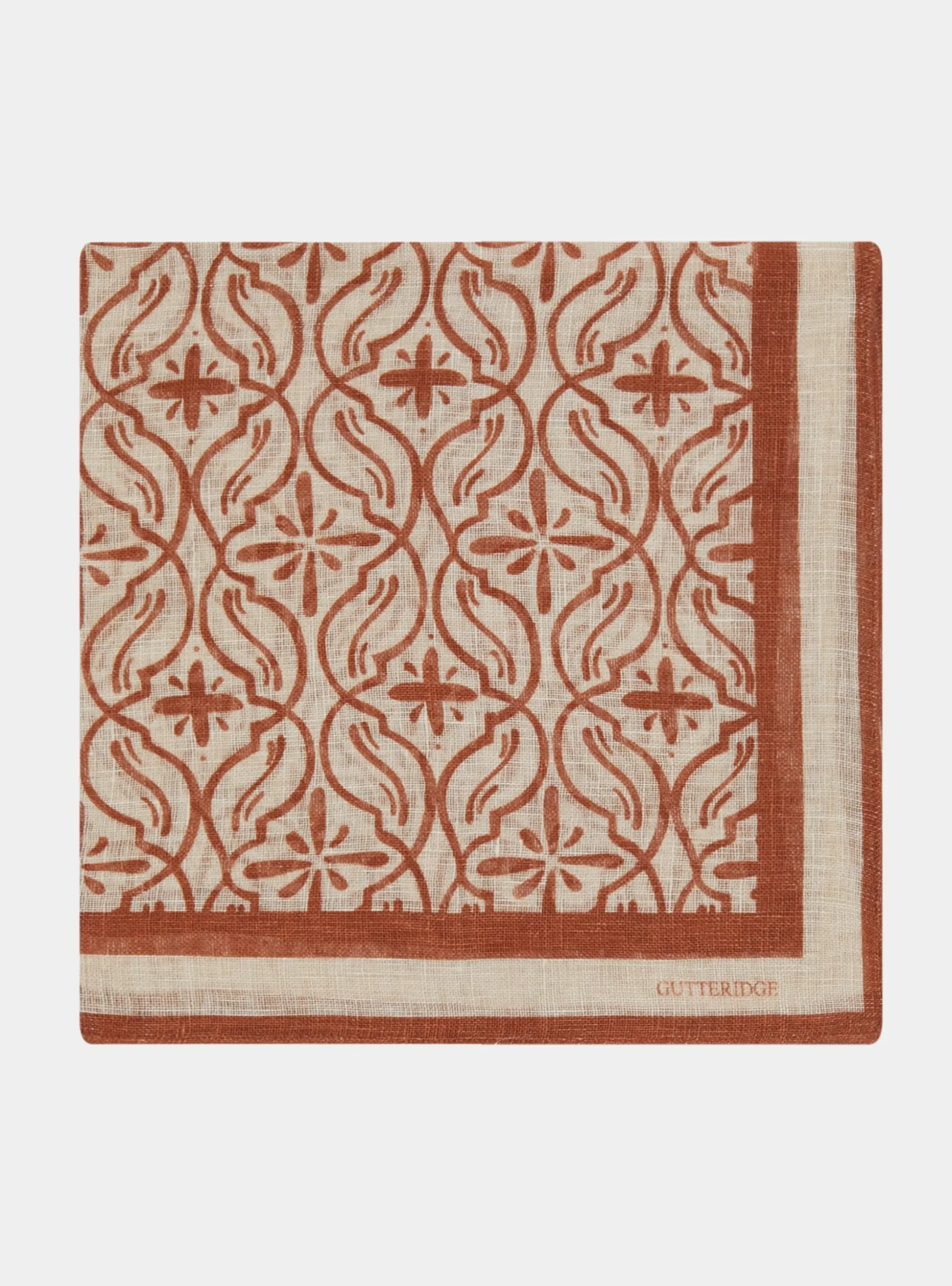 Foulard maioliche in lino stampato