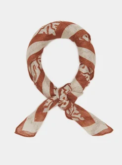 Foulard maioliche in lino stampato
