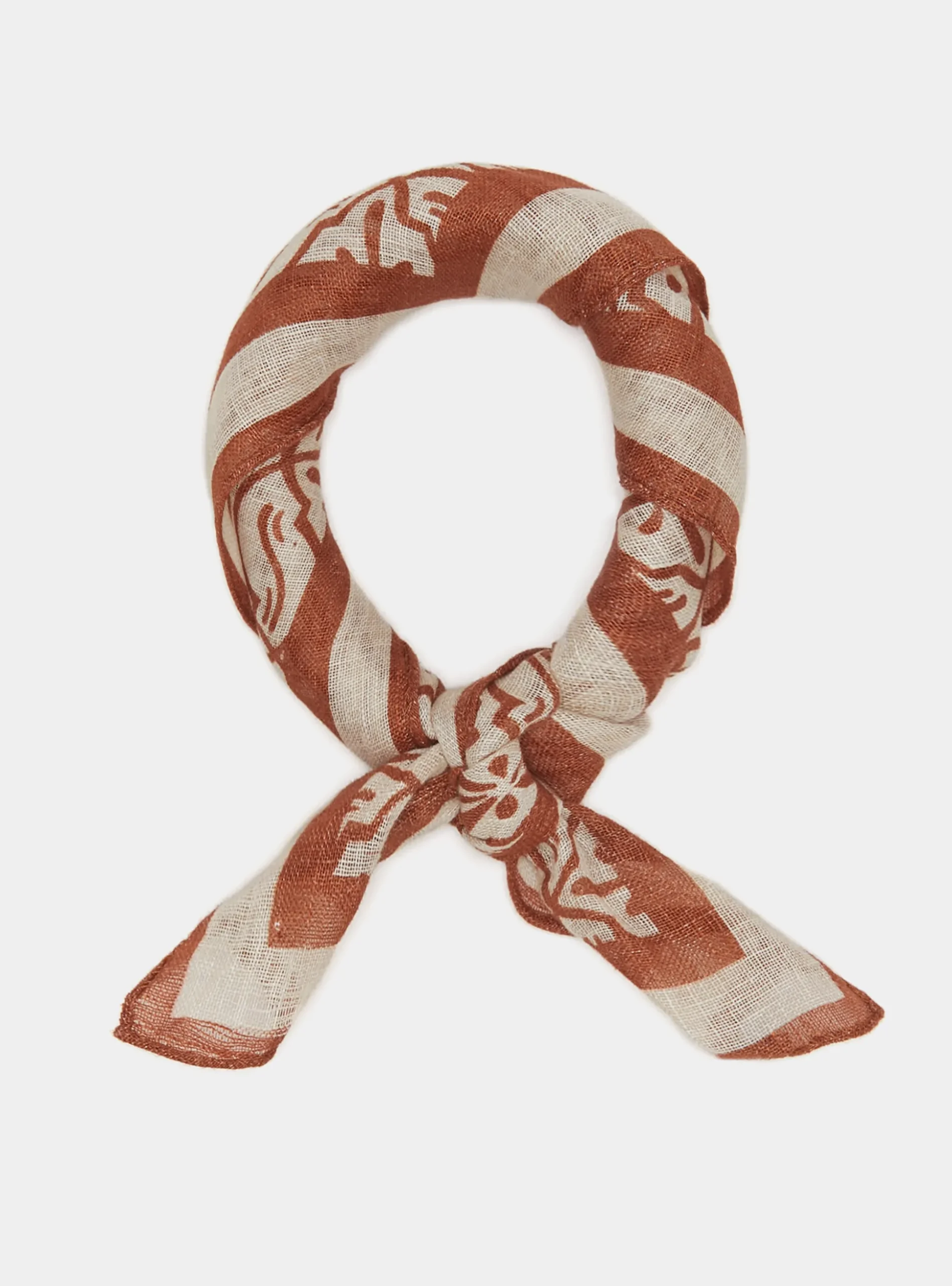 Foulard maioliche in lino stampato