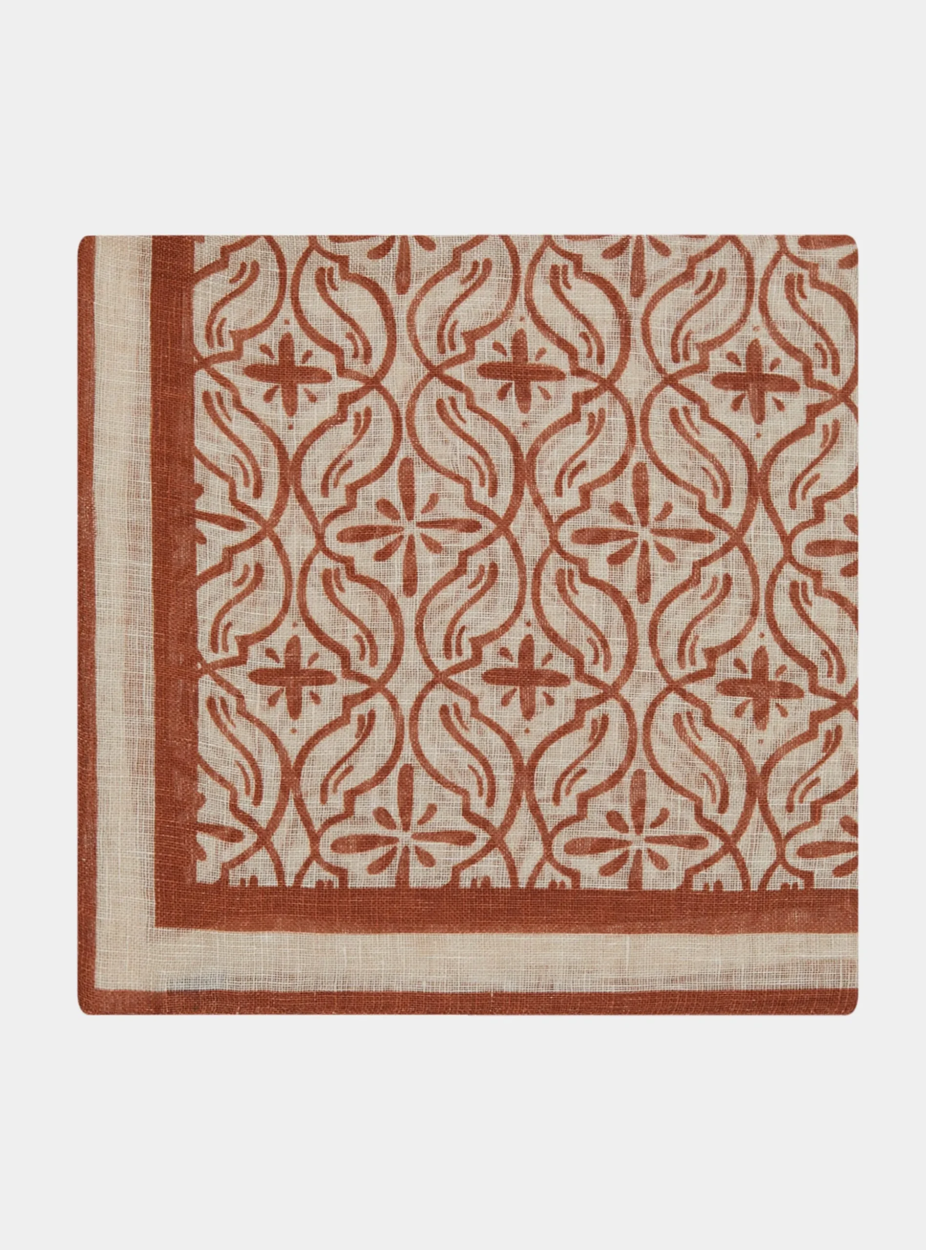 Foulard maioliche in lino stampato