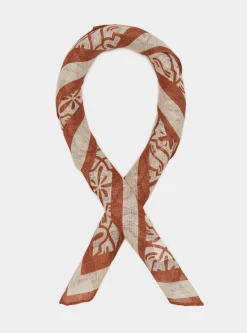 Foulard maioliche in lino stampato