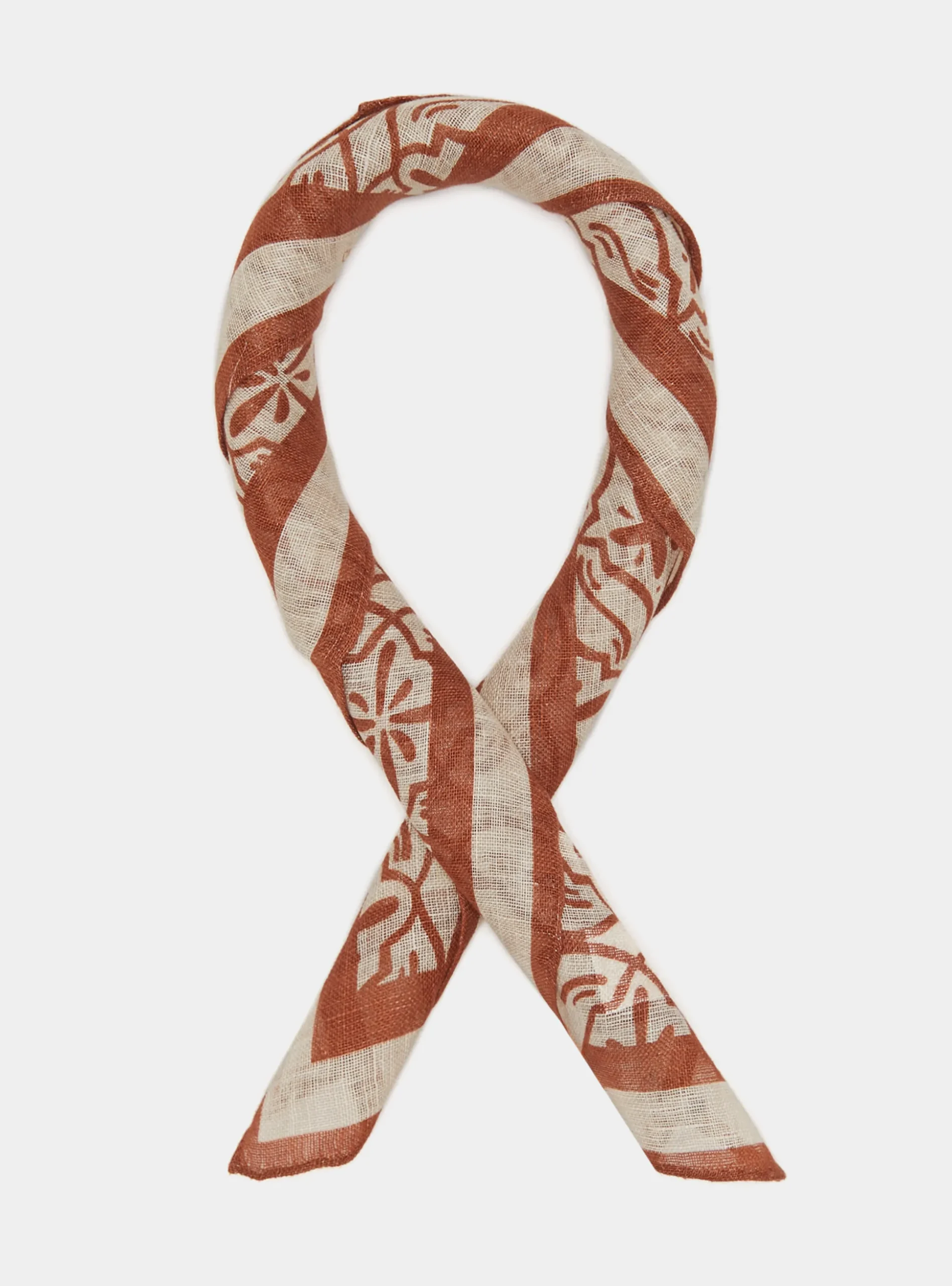Foulard maioliche in lino stampato