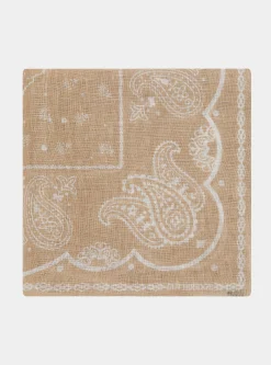 Foulard paisley in lino stampato