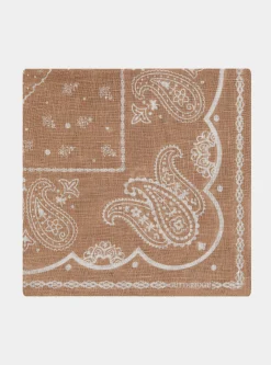 Foulard paisley in lino stampato