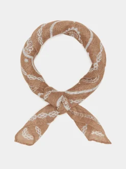 Foulard paisley in lino stampato