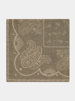 Foulard paisley in lino stampato