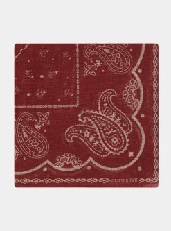 Foulard paisley in lino stampato