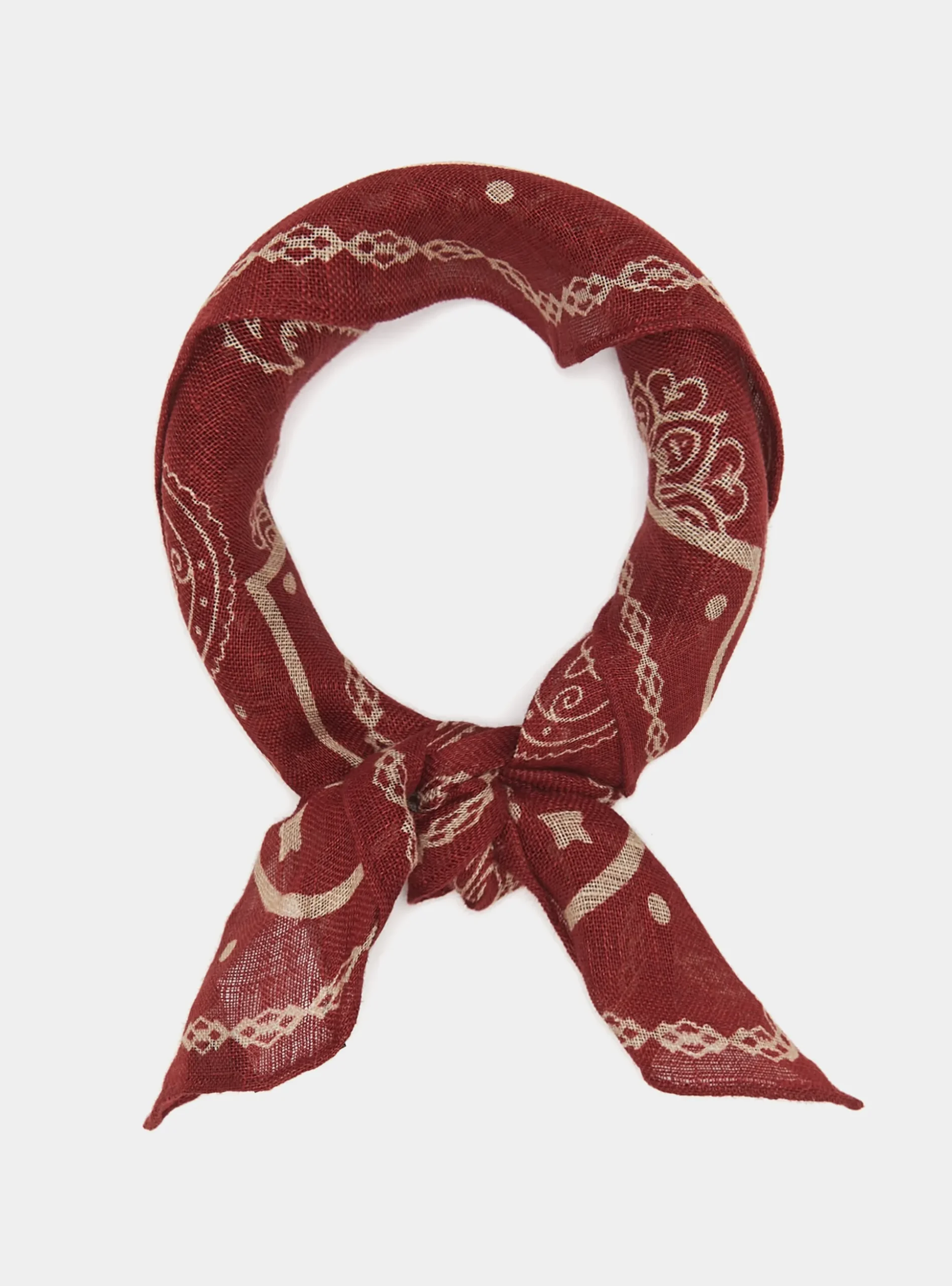 Foulard paisley in lino stampato