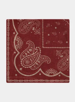 Foulard paisley in lino stampato