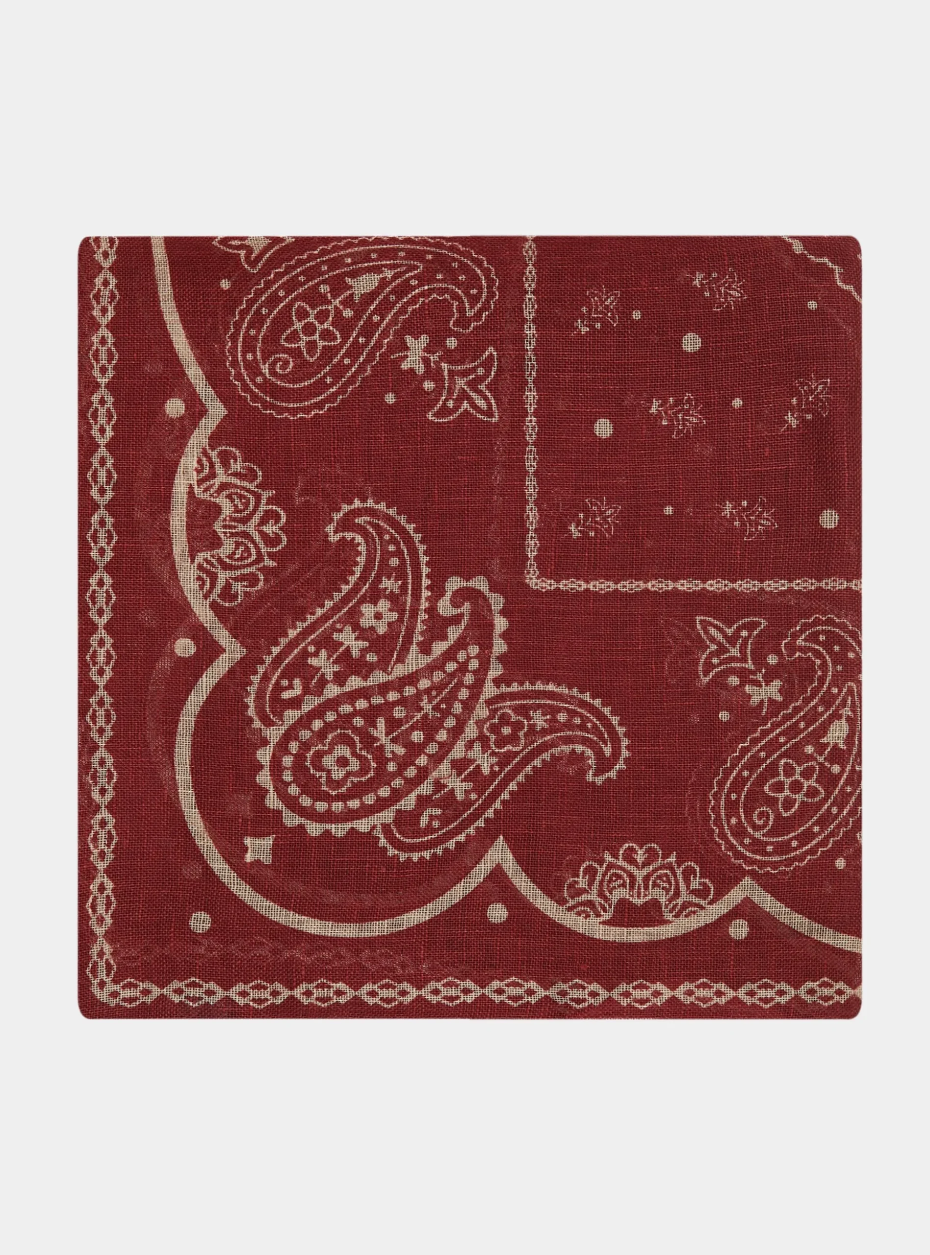 Foulard paisley in lino stampato