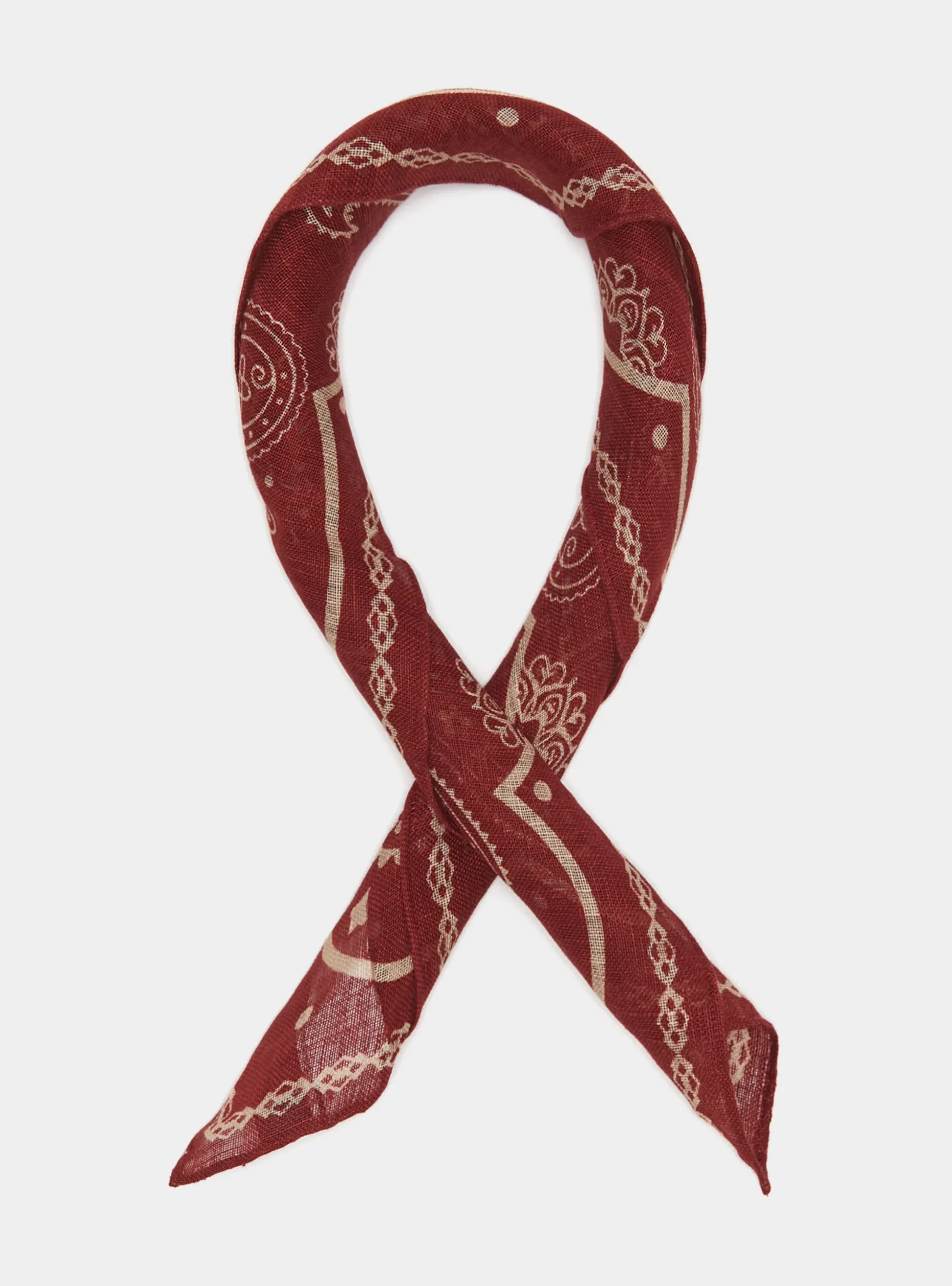 Foulard paisley in lino stampato