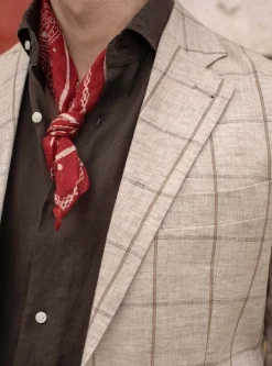 Foulard paisley in lino stampato