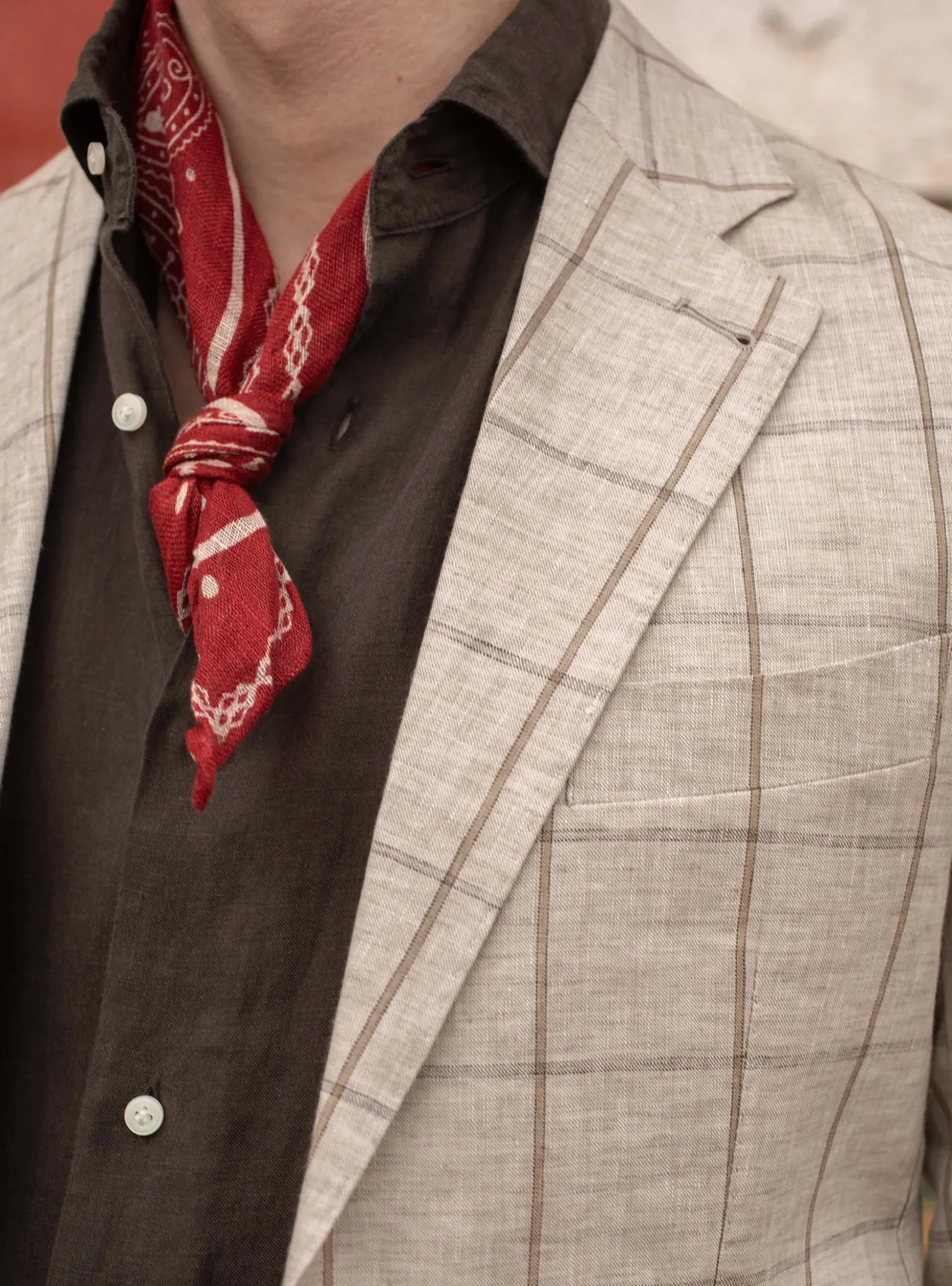 Foulard paisley in lino stampato