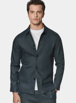 Giacca camicia in puro lino