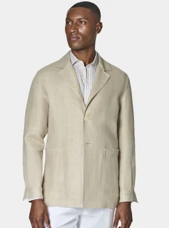 Giacca camicia in twill di lino
