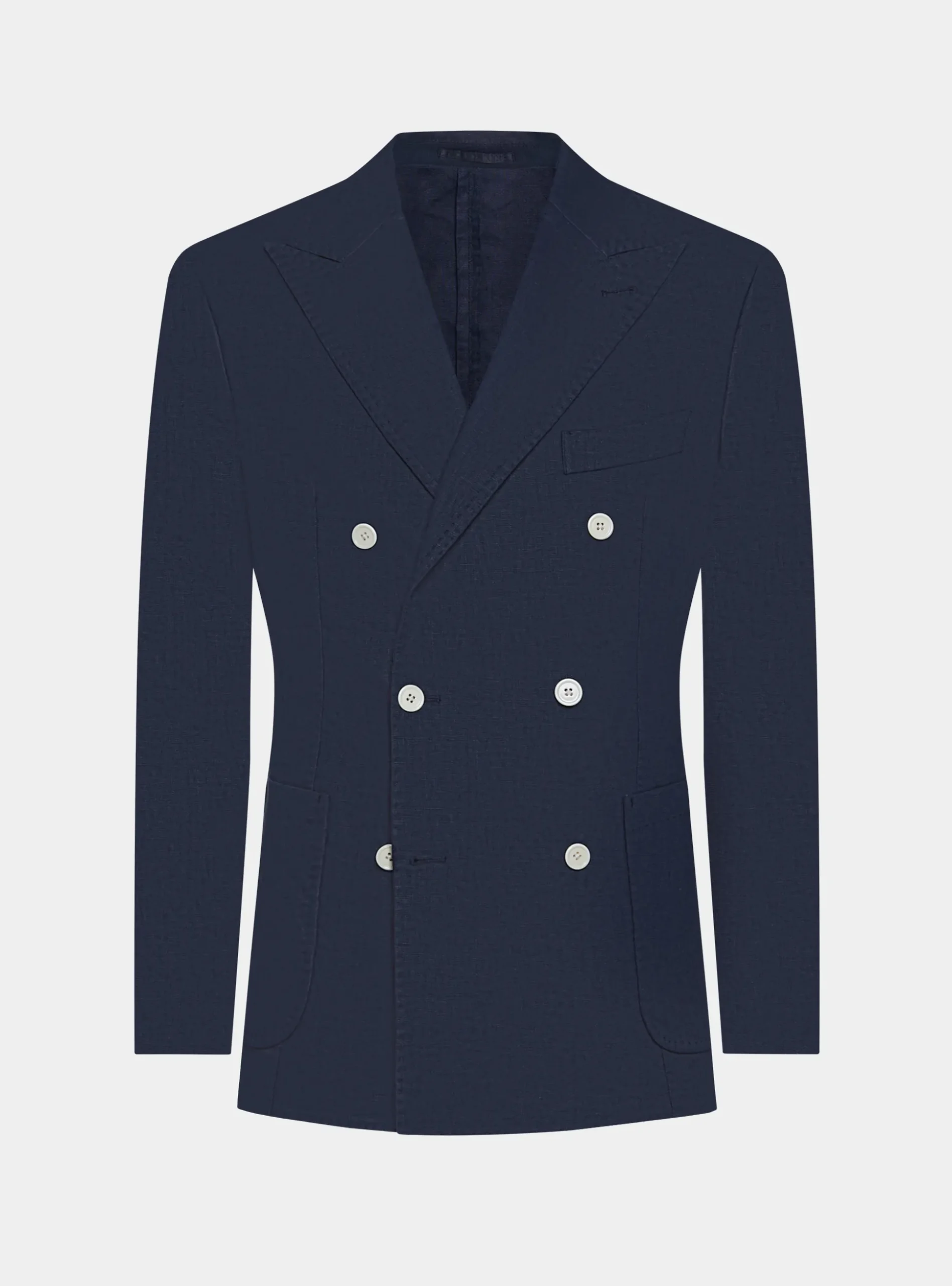 Giacca doppiopetto blue navy in puro lino