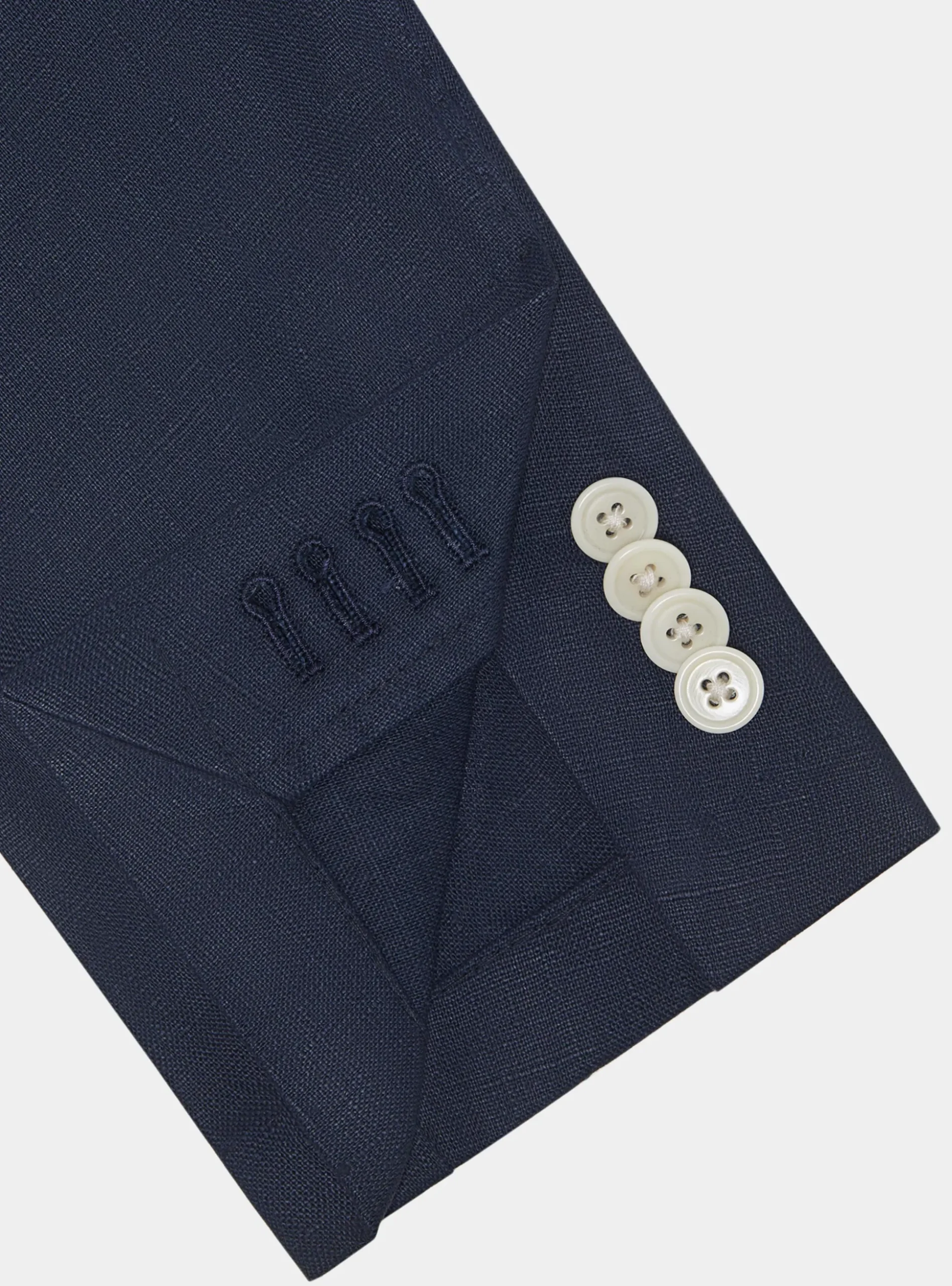Giacca doppiopetto blue navy in puro lino