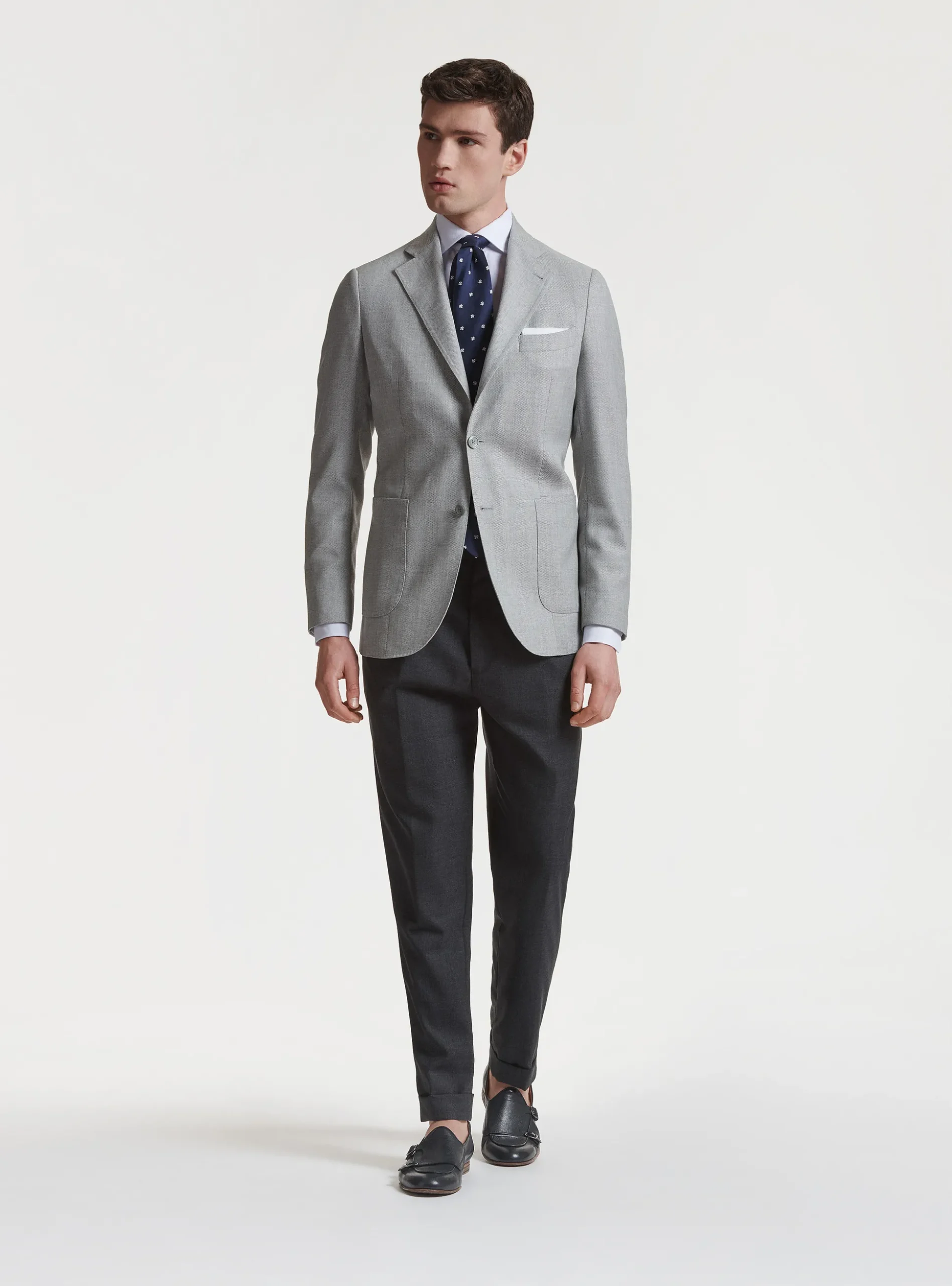 Giacca in pura lana hopsack Vitale Barberis Canonico